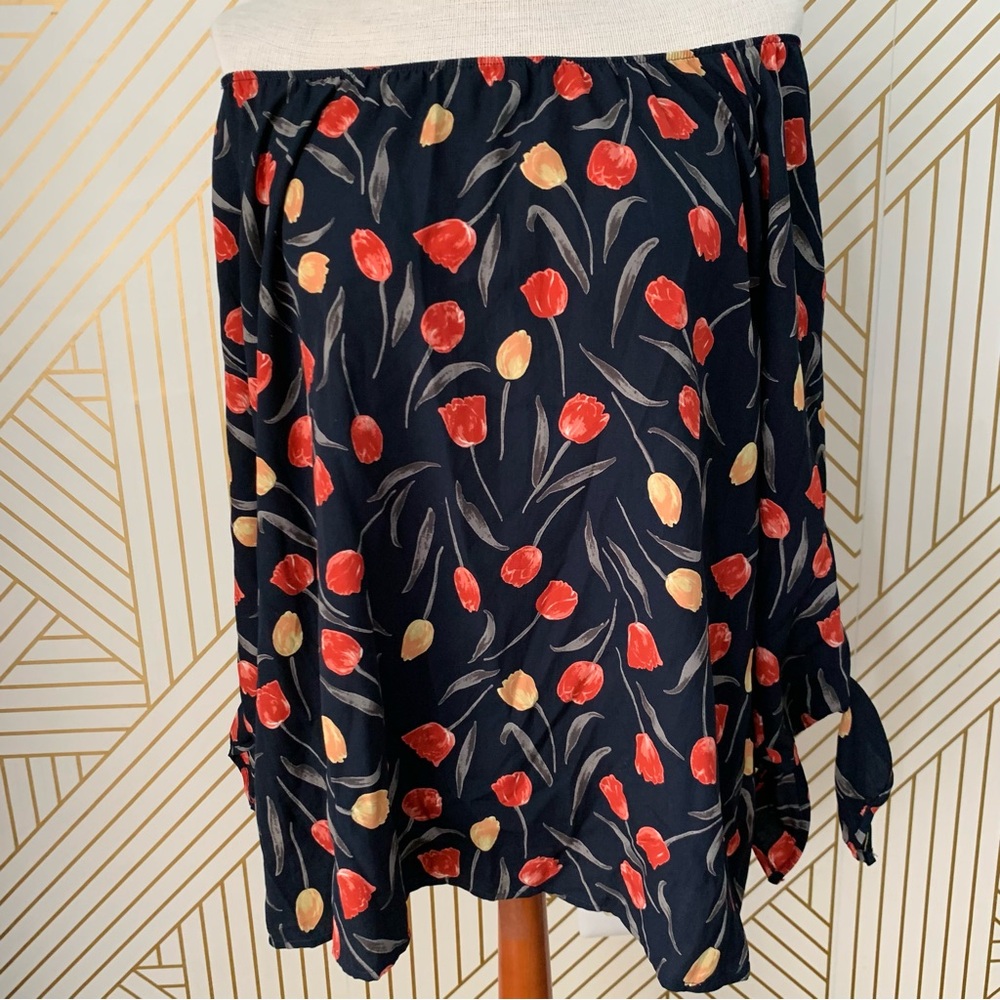 Le Lis Floral Tulip Off The Shoulder Blouse boho bohemian feminine romantic L - Picture 8 of 11